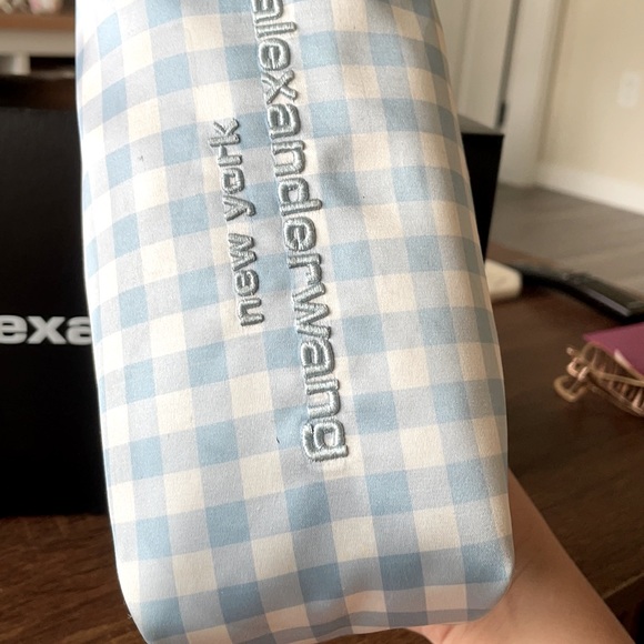 alexander wang blue and white check mini scrunchie bag - Picture 6 of 8